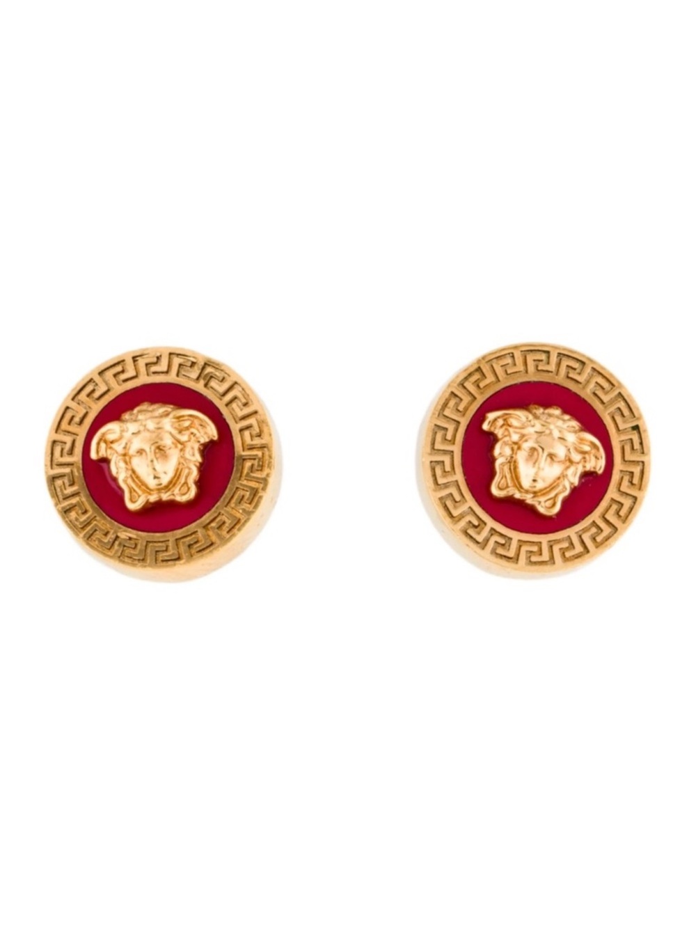 Versace Medusa Enamel Stud Earrings